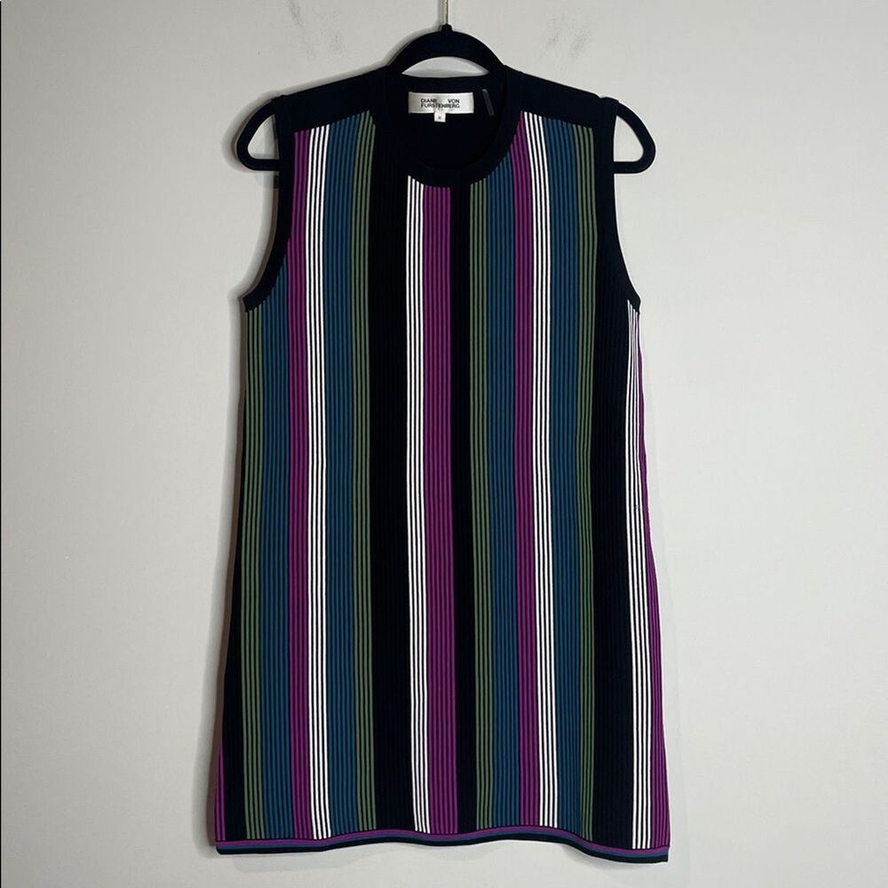 Diane Von Furstenberg Women’s Meta Multicolor Striped Dress Size Medium